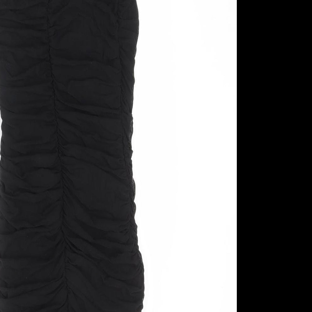 Oh Polly Womens Black Polyamide Bodycon Size 6 Square Neck Pullover