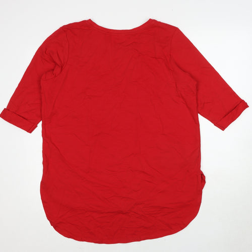 Beloved Womens Red Cotton Basic T-Shirt Size 2XL Round Neck