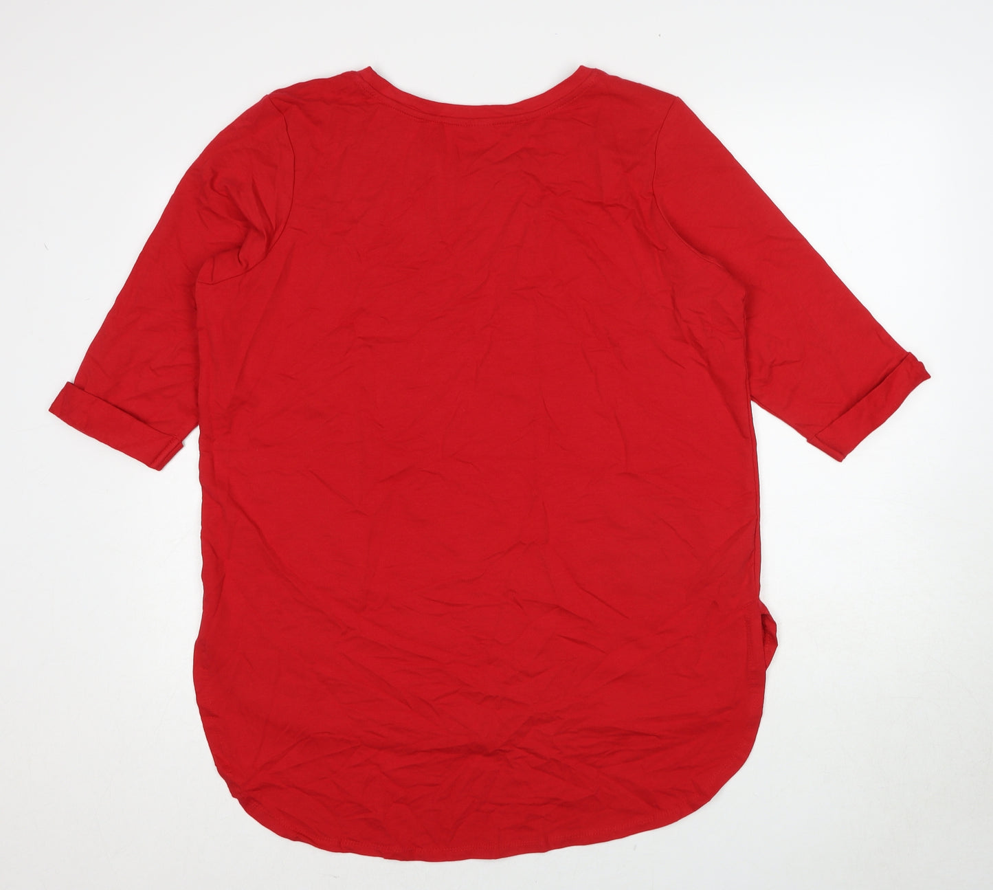 Beloved Womens Red Cotton Basic T-Shirt Size 2XL Round Neck