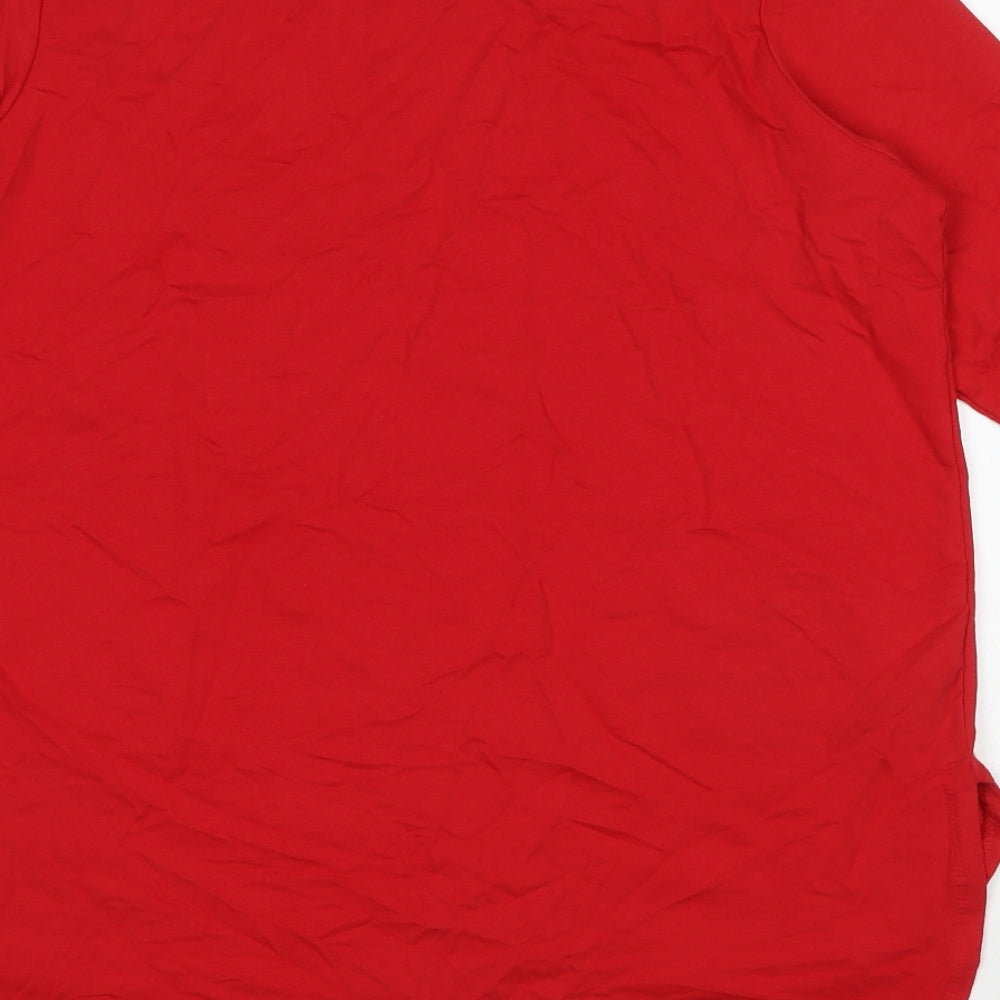 Beloved Womens Red Cotton Basic T-Shirt Size 2XL Round Neck