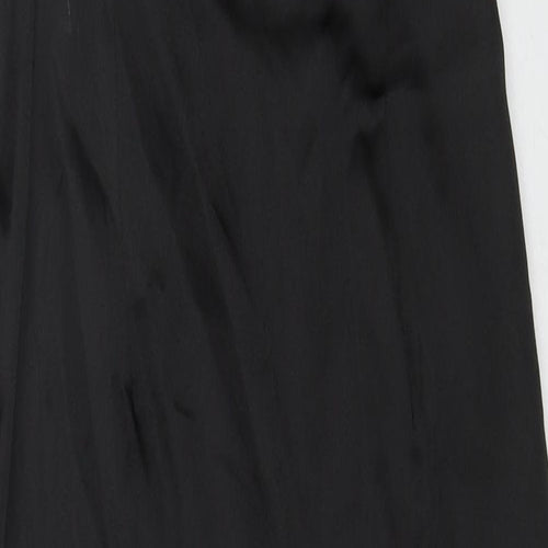 Zara Womens Black Polyester Bodycon Size XS V-Neck Zip