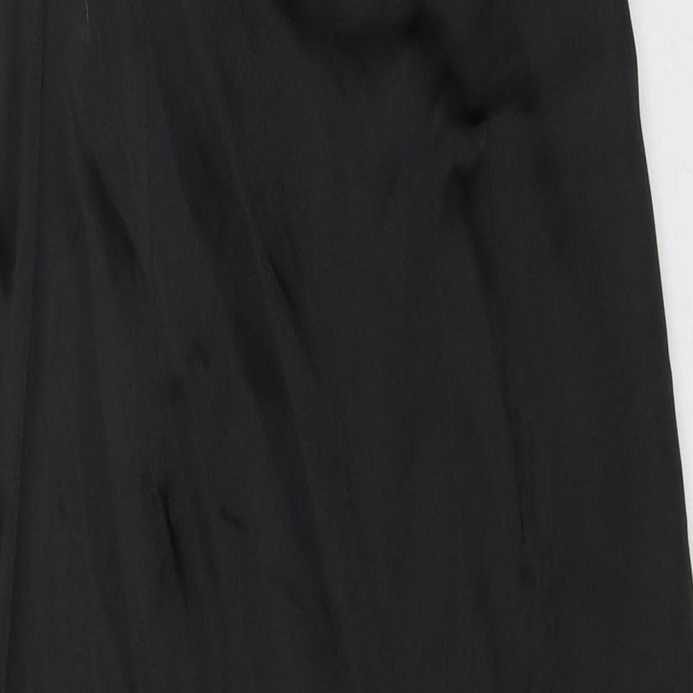 Zara Womens Black Polyester Bodycon Size XS V-Neck Zip