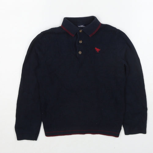 NEXT Boys Blue Collared Cotton Pullover Jumper Size 4-5 Years Pullover