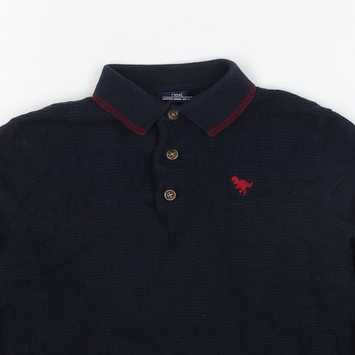 NEXT Boys Blue Collared Cotton Pullover Jumper Size 4-5 Years Pullover