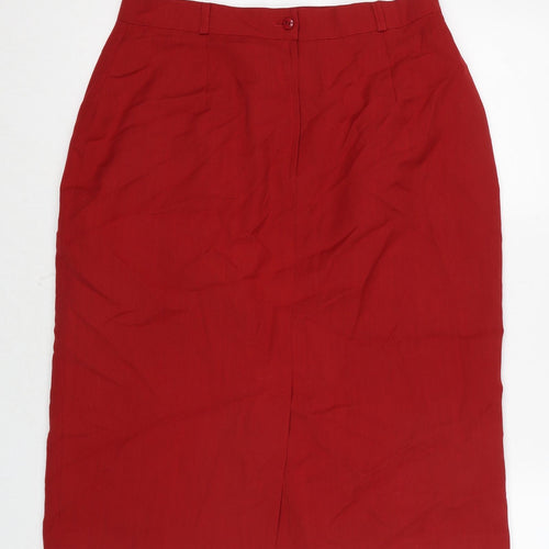 Radius Womens Red Polyester Straight & Pencil Skirt Size 16 Zip