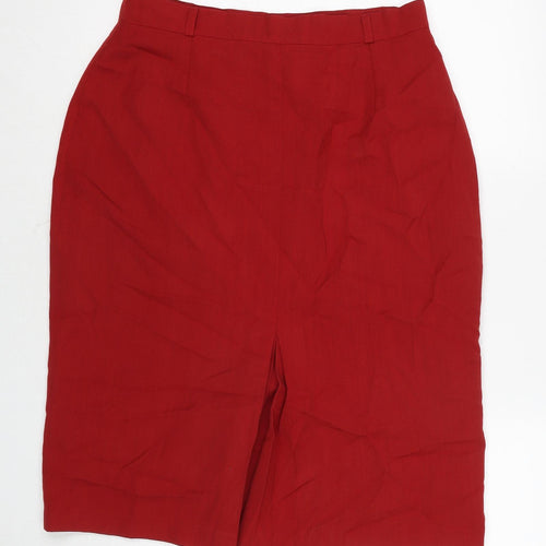 Radius Womens Red Polyester Straight & Pencil Skirt Size 16 Zip