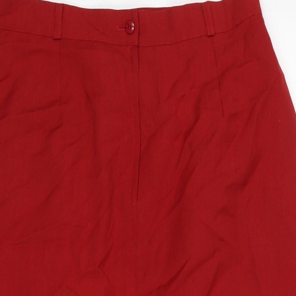 Radius Womens Red Polyester Straight & Pencil Skirt Size 16 Zip