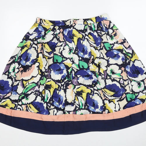 Clements Ribeiro Womens Multicoloured Floral Polyester Tulip Skirt Size 12 Zip
