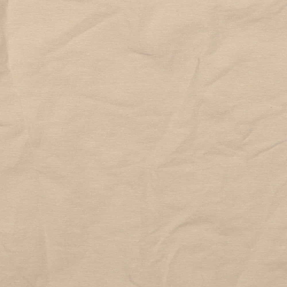 Zara Womens Beige Cotton Basic T-Shirt Size S Round Neck