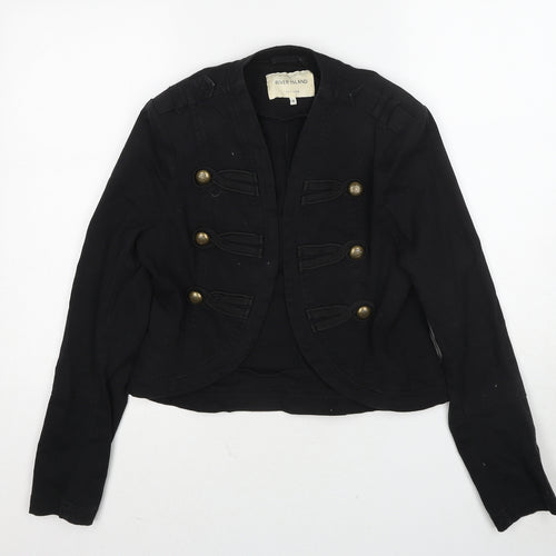 River Island Womens Black Military Jacket Jacket Size 10