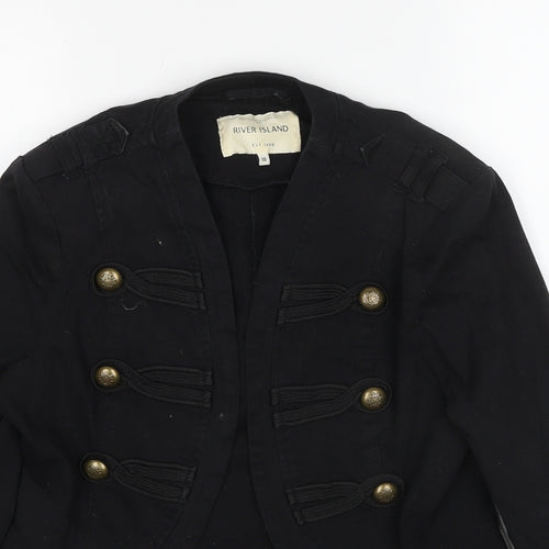 River Island Womens Black Military Jacket Jacket Size 10