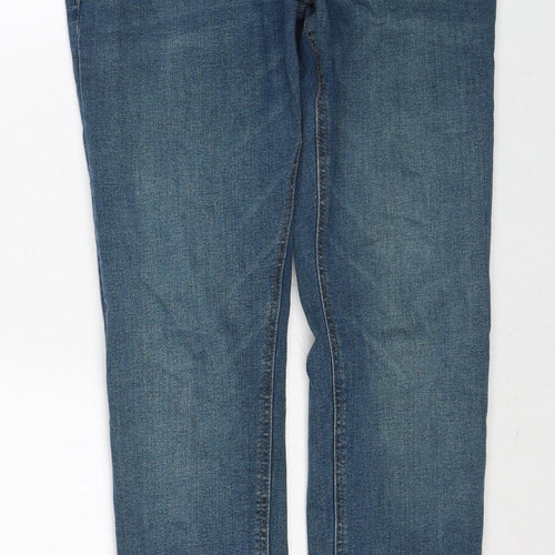 Pull&Bear Mens Blue Cotton Skinny Jeans Size S Slim Zip