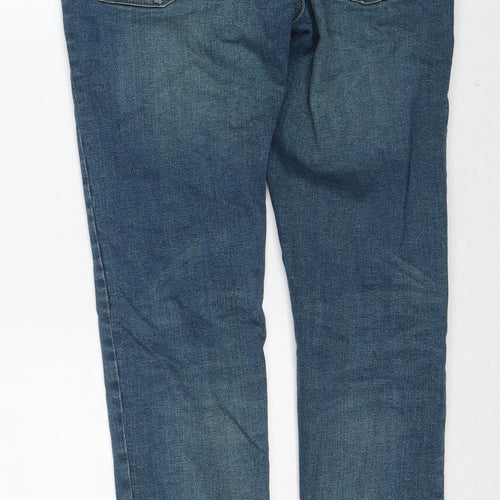 Pull&Bear Mens Blue Cotton Skinny Jeans Size S Slim Zip