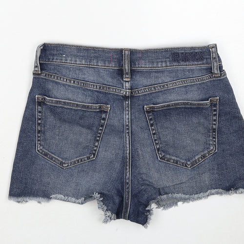 PINK Womens Blue Cotton Cut-Off Shorts Size 6 Regular Zip