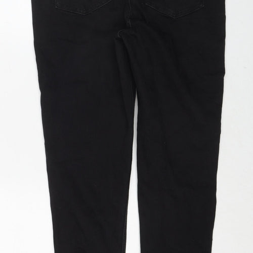 Marks and Spencer Womens Black Cotton Skinny Jeans Size 14 Regular Zip