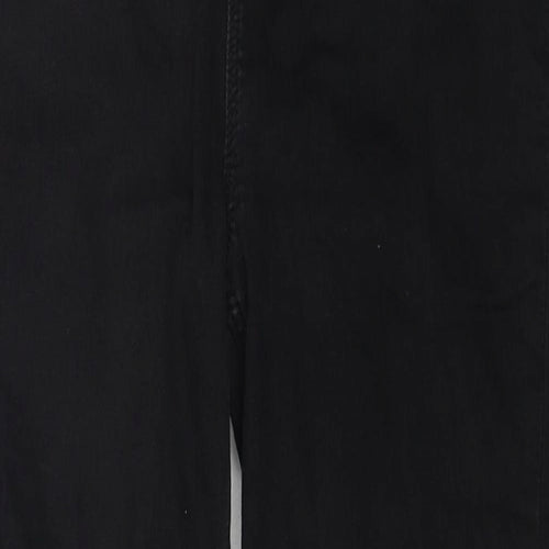 Marks and Spencer Womens Black Cotton Skinny Jeans Size 14 Regular Zip