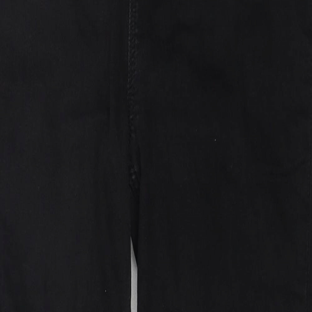 Marks and Spencer Womens Black Cotton Skinny Jeans Size 14 Regular Zip