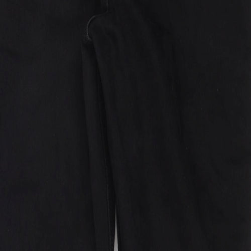 Marks and Spencer Womens Black Cotton Skinny Jeans Size 14 Regular Zip