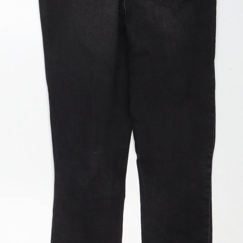 New Look Girls Black Cotton Skinny Jeans Size 13 Years Regular Zip - Distressed