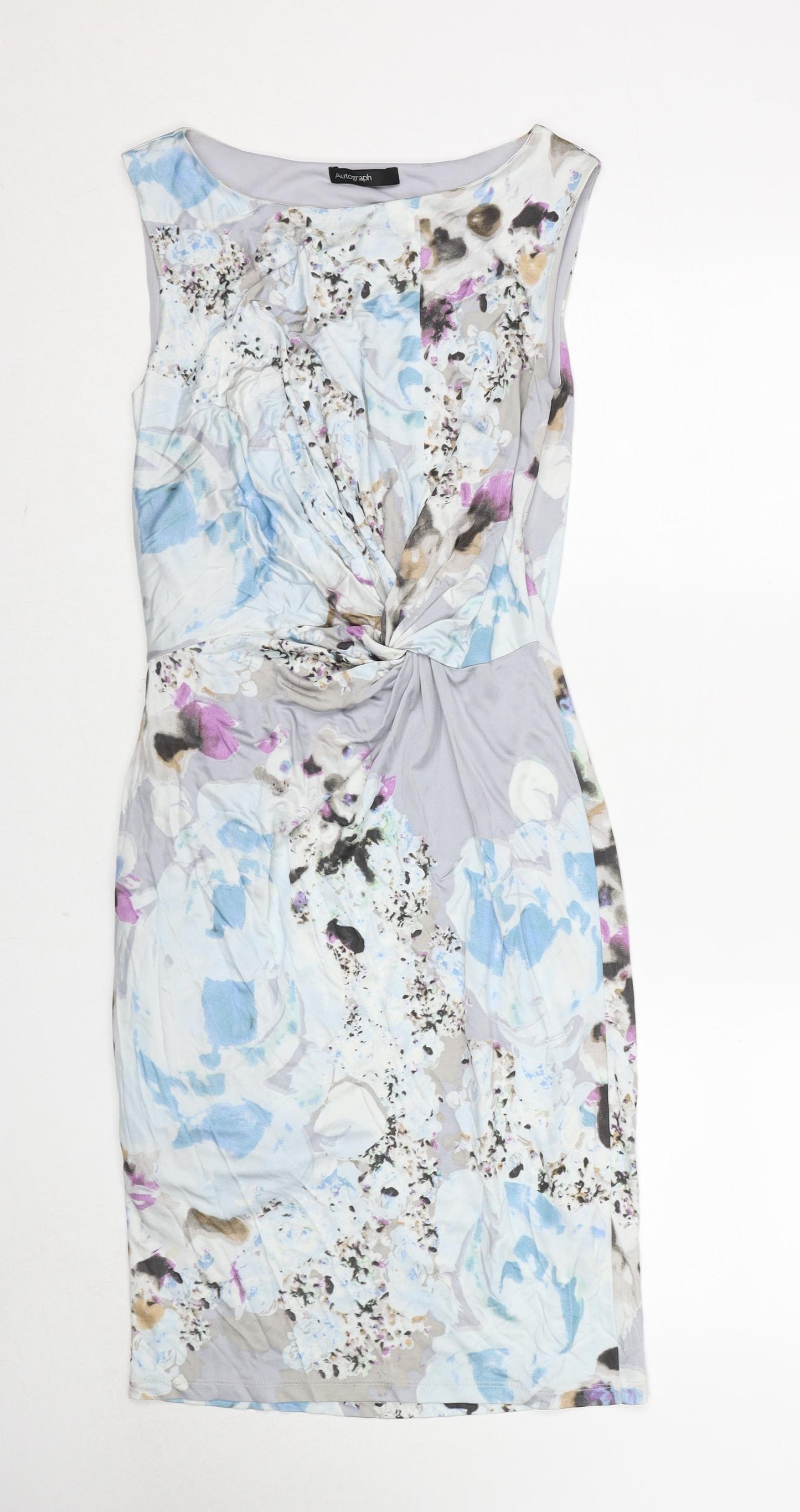 Autograph Womens Multicoloured Geometric Viscose Shift Size 10 Round Neck Pullover