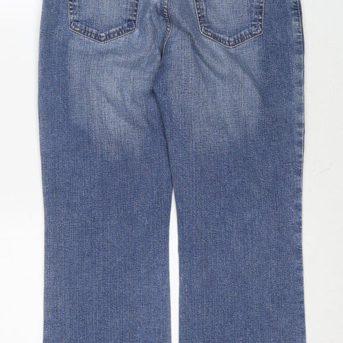 NEXT Womens Blue Cotton Bootcut Jeans Size 12 Regular Zip