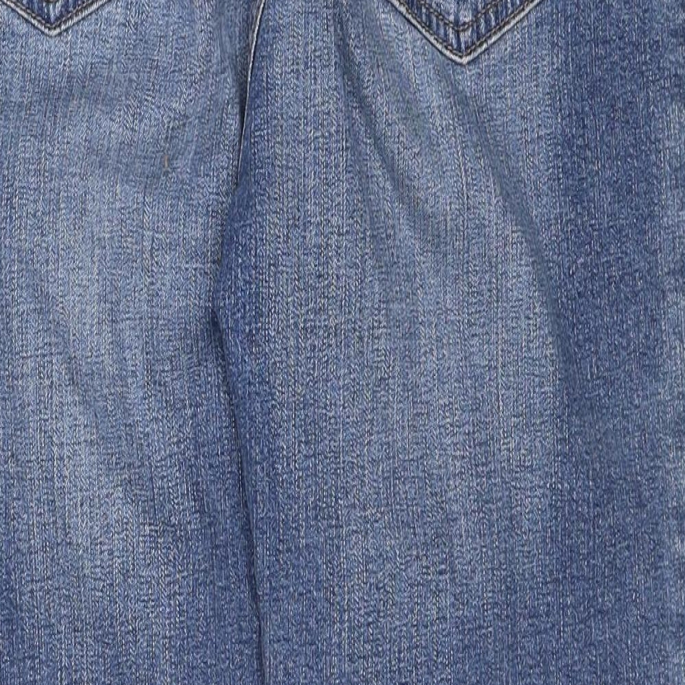 NEXT Womens Blue Cotton Bootcut Jeans Size 12 Regular Zip
