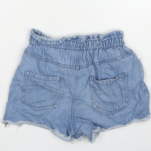 Disney Girls Blue Cotton Boyfriend Shorts Size 8-9 Years Regular Zip - Minnie Mouse