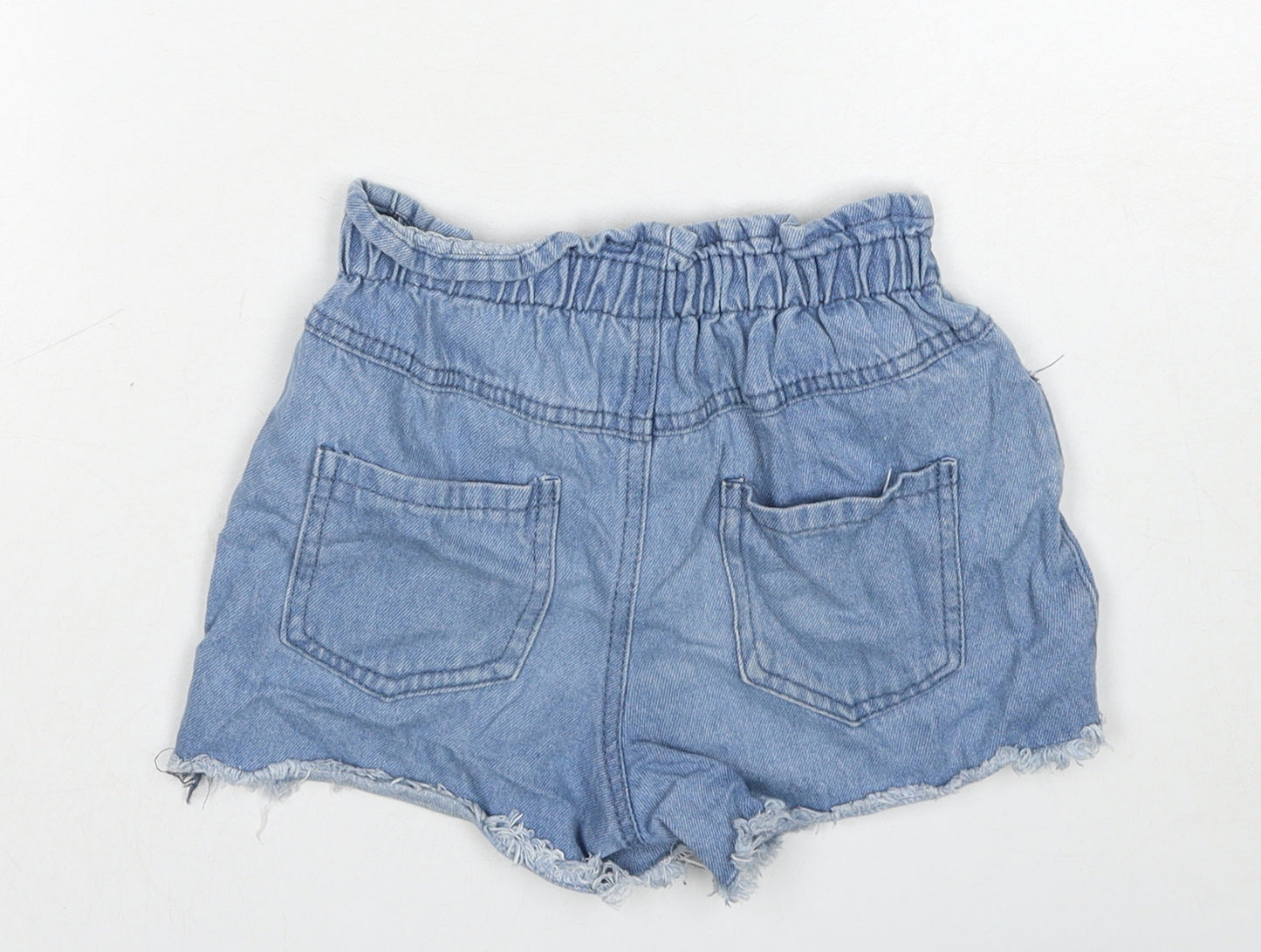 Disney Girls Blue Cotton Boyfriend Shorts Size 8-9 Years Regular Zip - Minnie Mouse