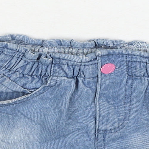 Disney Girls Blue Cotton Boyfriend Shorts Size 8-9 Years Regular Zip - Minnie Mouse