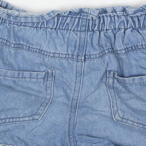 Disney Girls Blue Cotton Boyfriend Shorts Size 8-9 Years Regular Zip - Minnie Mouse