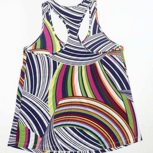 NEXT Womens Multicoloured Geometric Polyester Basic Tank Size 8 Scoop Neck