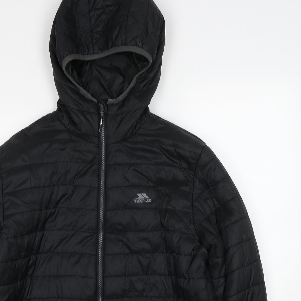 Trespass Mens Black Quilted Jacket Size XS Zip