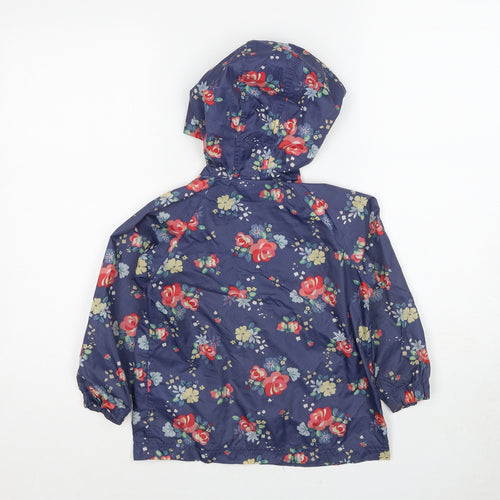 NEXT Girls Blue Floral Basic Jacket Jacket Size 3-4 Years Zip