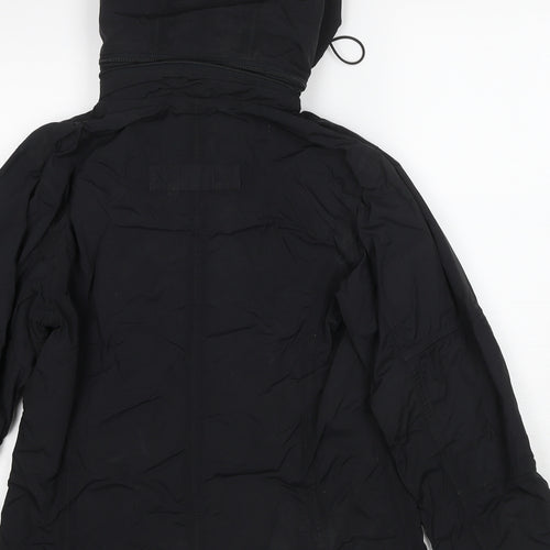 Best In Town Womens Black Windbreaker Jacket Size M Zip