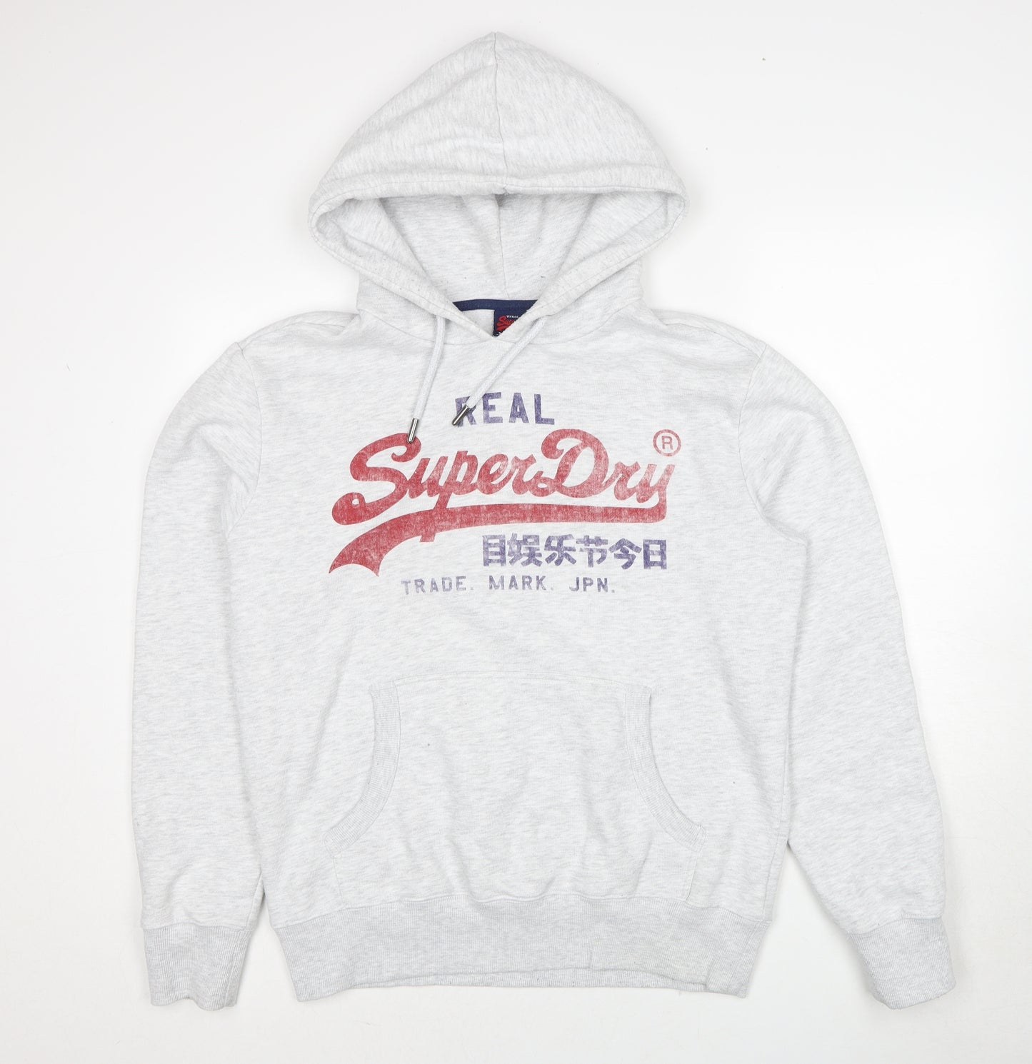 Superdry Mens Grey Cotton Pullover Hoodie Size XL