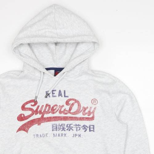 Superdry Mens Grey Cotton Pullover Hoodie Size XL