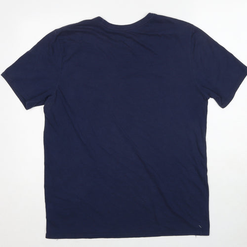 Nike Mens Blue Cotton T-Shirt Size L Round Neck