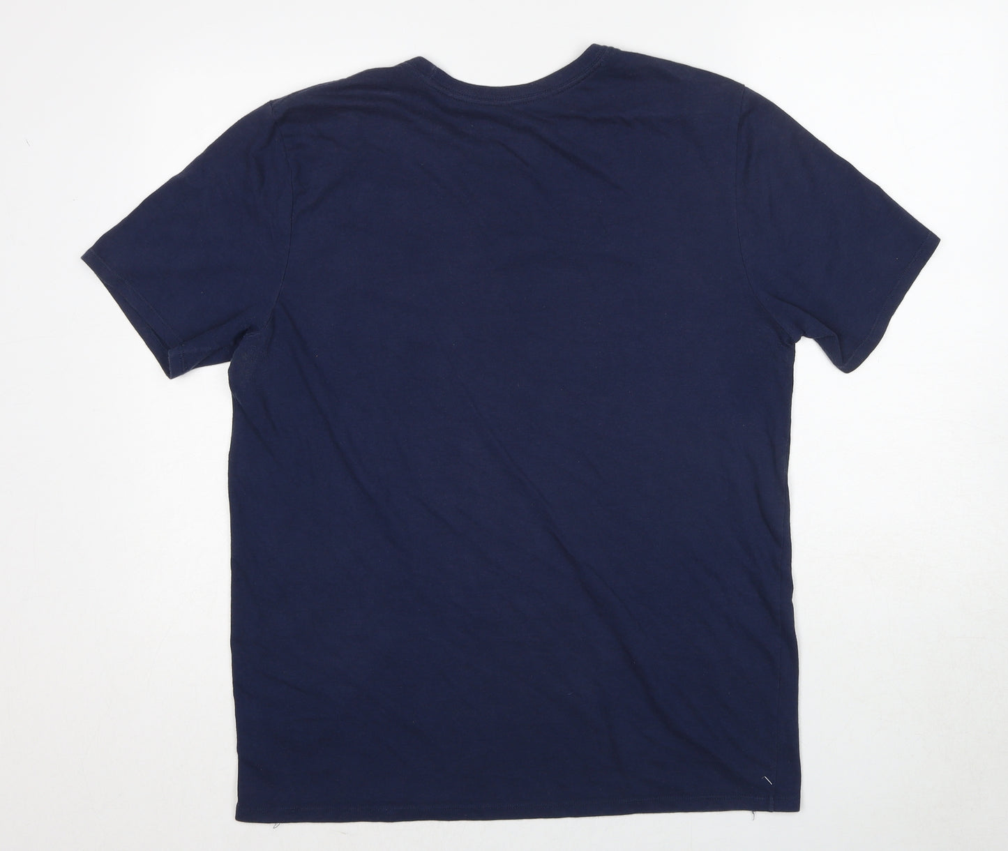 Nike Mens Blue Cotton T-Shirt Size L Round Neck