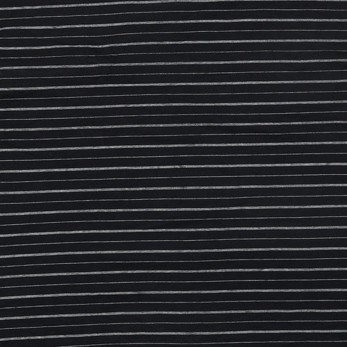 Jacamo Mens Black Striped Cotton T-Shirt Size 2XL Round Neck