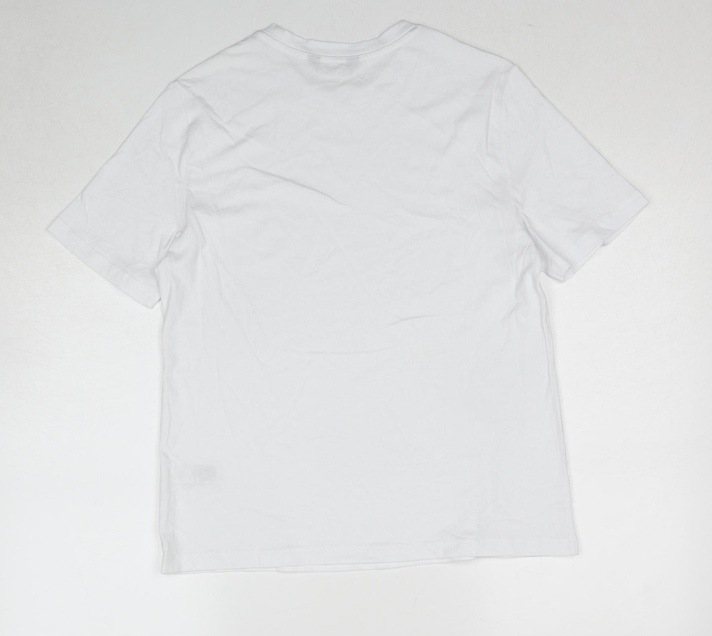 Marks and Spencer Womens White Cotton Basic T-Shirt Size 10 Round Neck