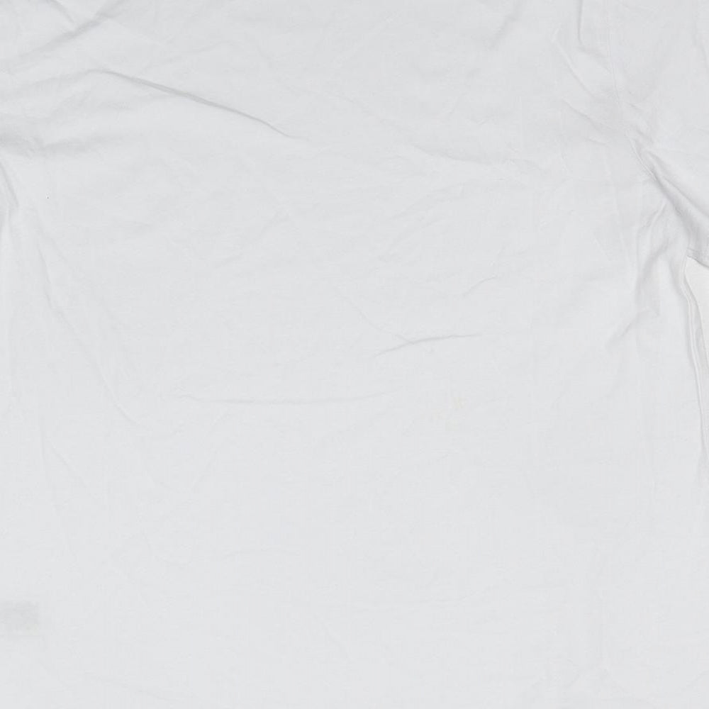 Marks and Spencer Womens White Cotton Basic T-Shirt Size 10 Round Neck