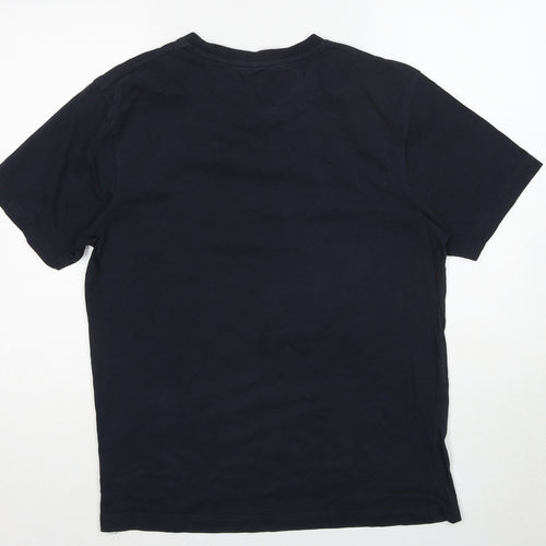 Sand Stone Womens Blue Cotton Basic T-Shirt Size M Round Neck