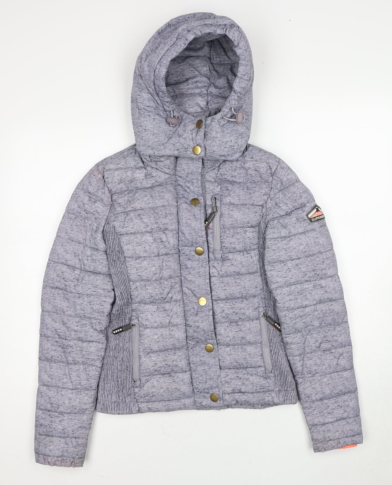 Superdry Womens Grey Puffer Jacket Jacket Size 8 Zip