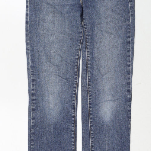 Levi's Womens Blue Cotton Straight Jeans Size 26 in L32 in Regular Zip
