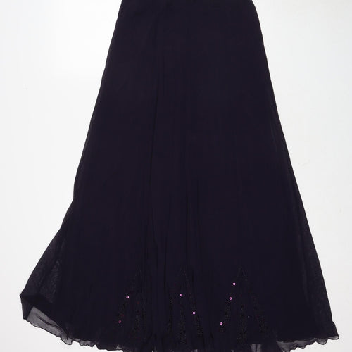 Per Una Womens Purple Polyester Maxi Skirt Size 14