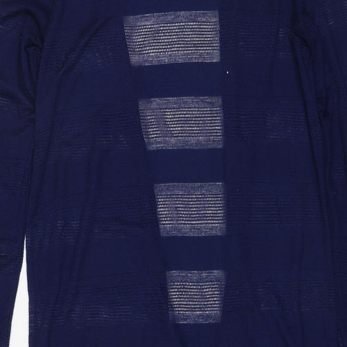 NEXT Womens Blue V-Neck Striped Polyester Cardigan Jumper Size 14