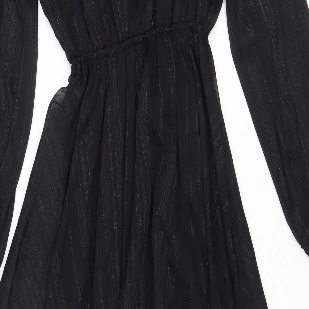 Nanette Lepore Womens Multicoloured Polyester Fit & Flare Size M Round Neck Button