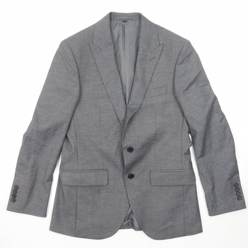 Marks and Spencer Mens Grey Polyester Jacket Suit Jacket Size 38 Regular