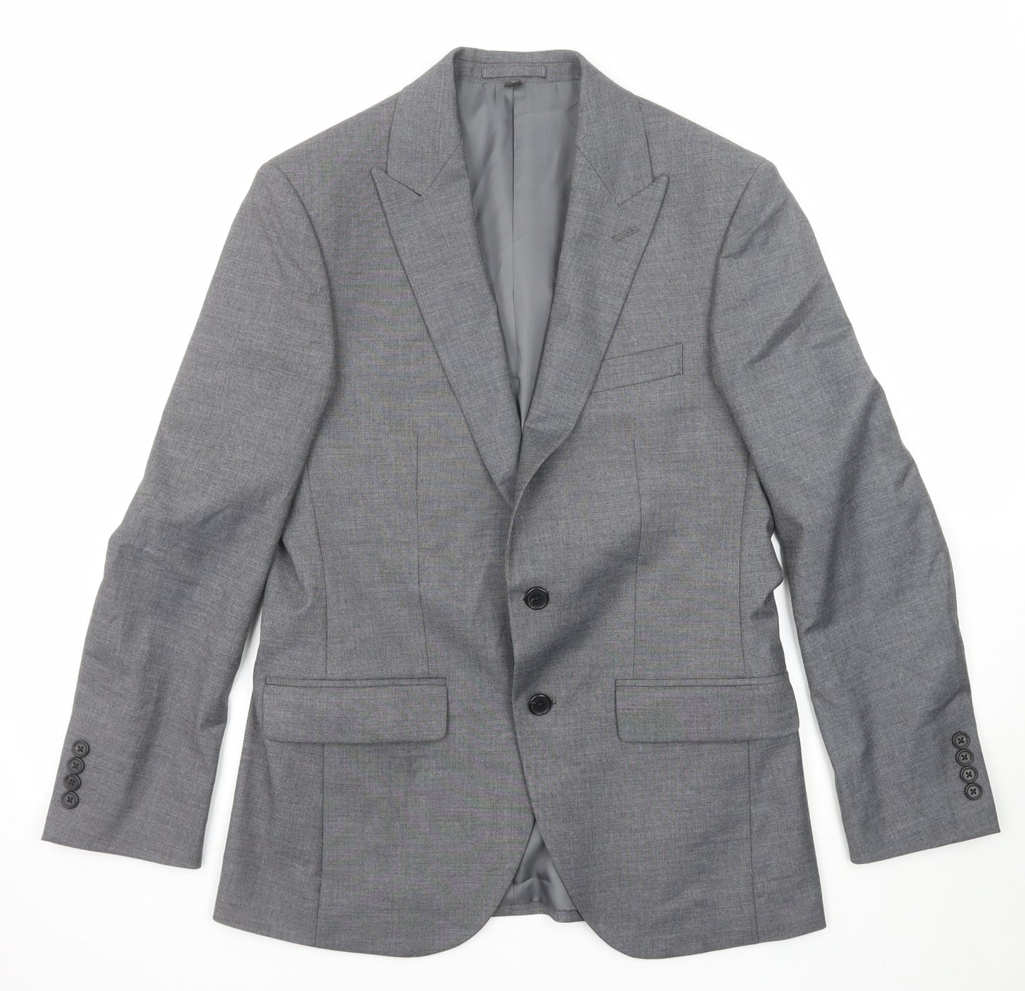 Marks and Spencer Mens Grey Polyester Jacket Suit Jacket Size 38 Regular