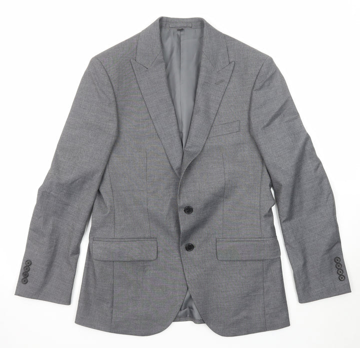 Marks and Spencer Mens Grey Polyester Jacket Suit Jacket Size 38 Regular